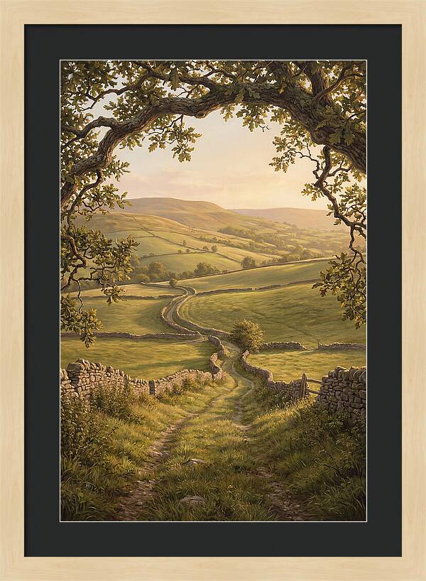 Golden Hour Light Over Rolling Hills