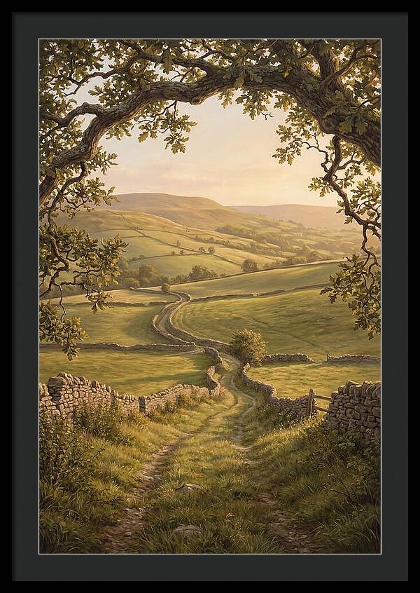 Golden Hour Light Over Rolling Hills