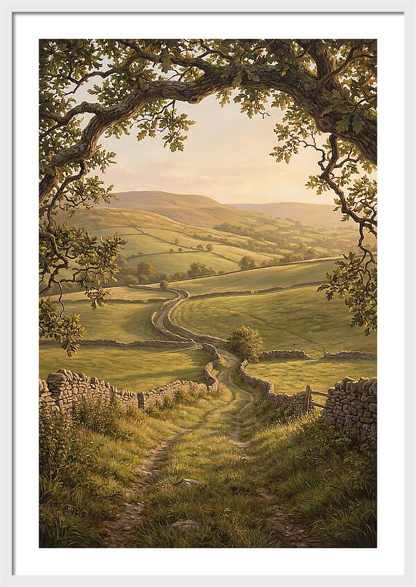 Golden Hour Light Over Rolling Hills