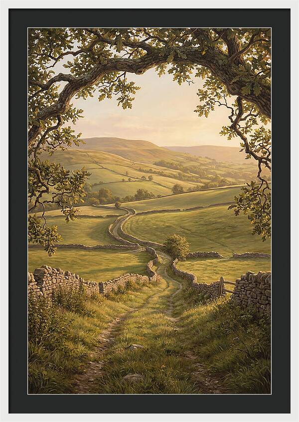 Golden Hour Light Over Rolling Hills
