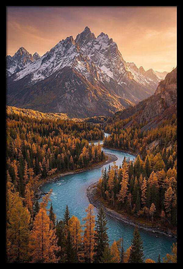 Golden Hour Over Altai Mountains