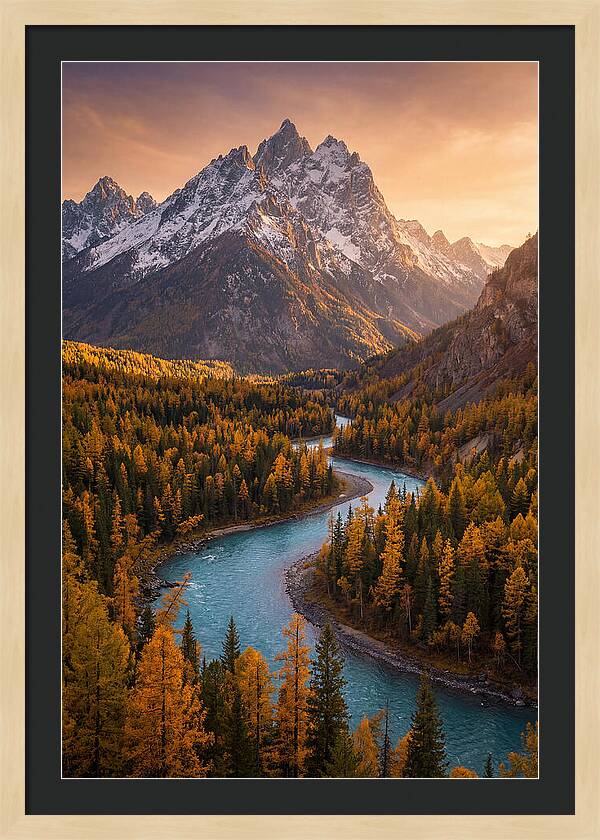 Golden Hour Over Altai Mountains