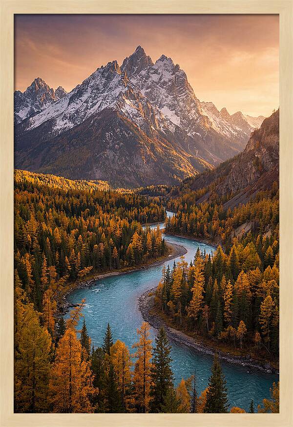 Golden Hour Over Altai Mountains