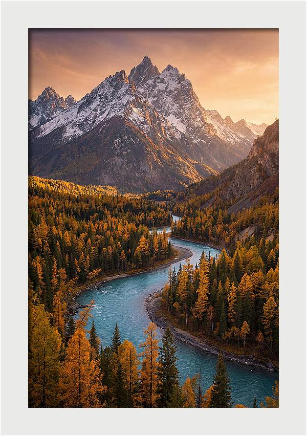 Golden Hour Over Altai Mountains