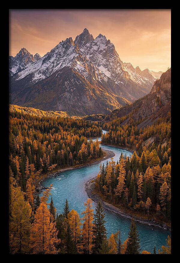 Golden Hour Over Altai Mountains
