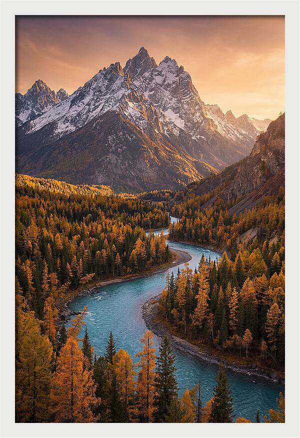 Golden Hour Over Altai Mountains