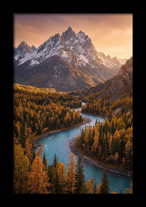 Golden Hour Over Altai Mountains