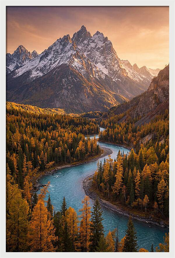 Golden Hour Over Altai Mountains