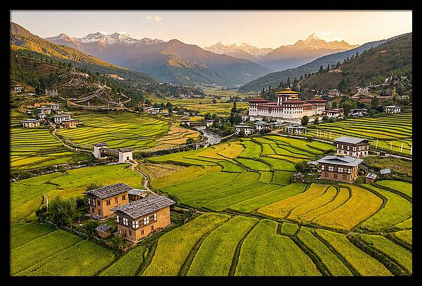 Golden Hour Over Paro Valley