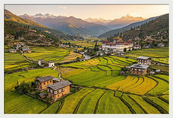 Golden Hour Over Paro Valley