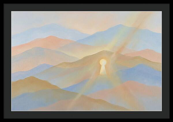 Golden Light Rays Through Keyhole