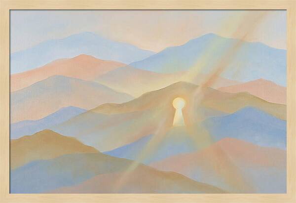 Golden Light Rays Through Keyhole