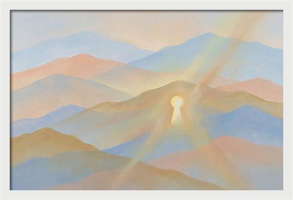 Golden Light Rays Through Keyhole