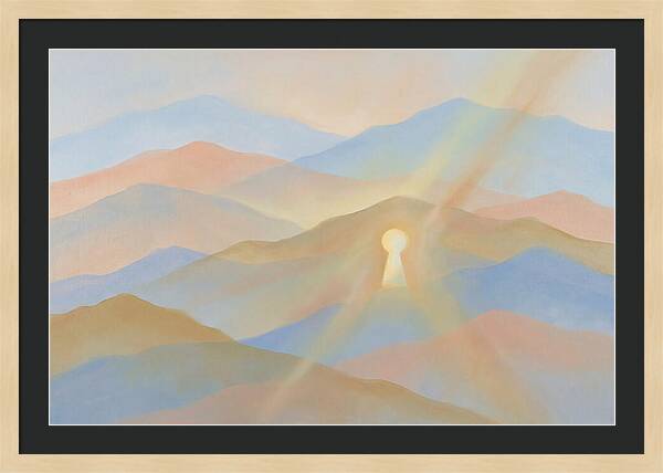 Golden Light Rays Through Keyhole