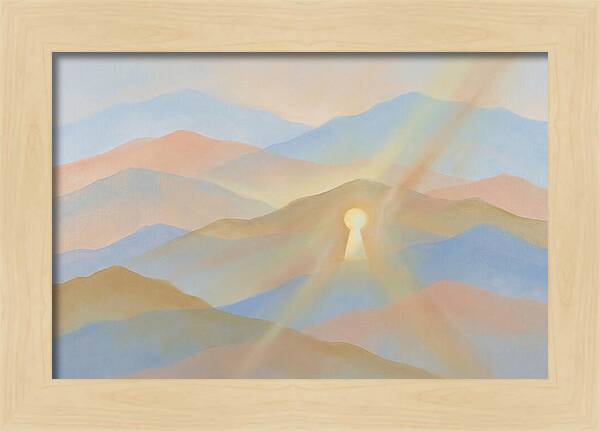 Golden Light Rays Through Keyhole