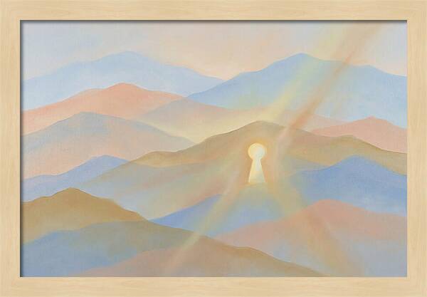 Golden Light Rays Through Keyhole