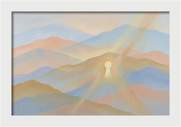 Golden Light Rays Through Keyhole