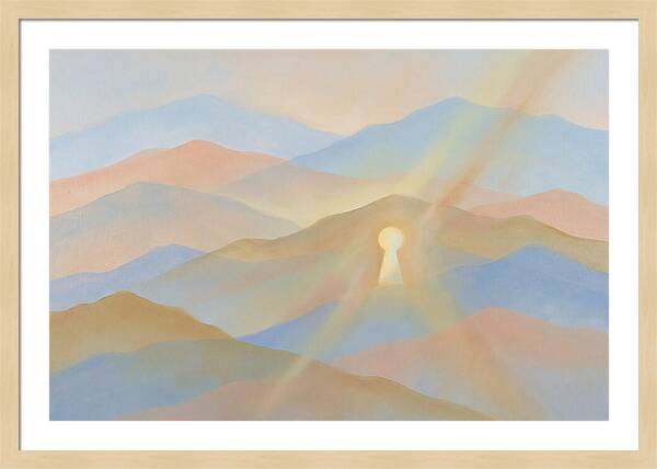 Golden Light Rays Through Keyhole