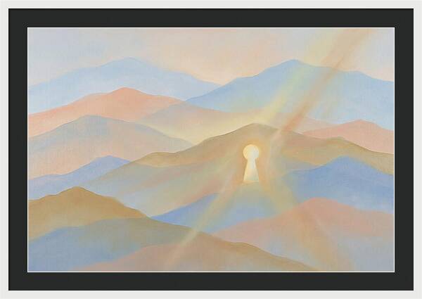 Golden Light Rays Through Keyhole