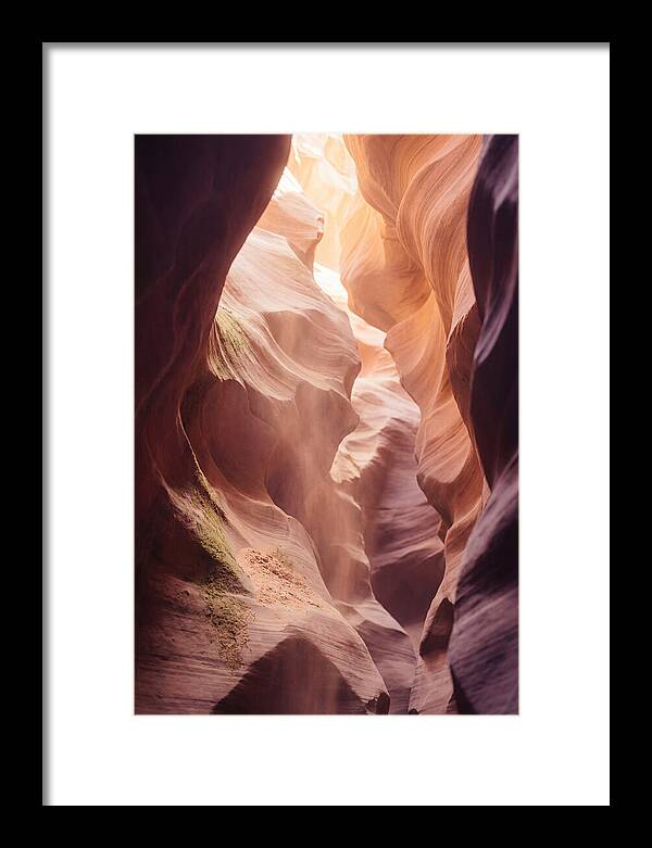 Golden Light Shaft In Antelope Canyon