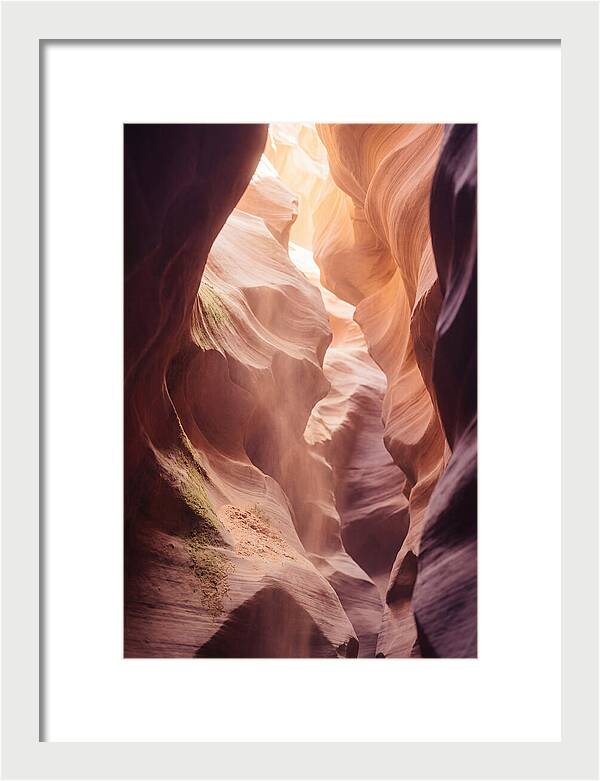 Golden Light Shaft In Antelope Canyon