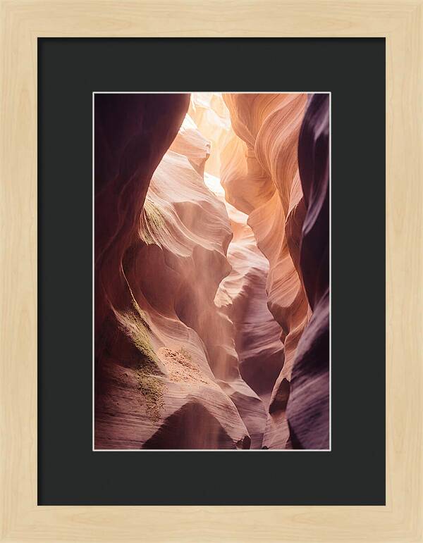 Golden Light Shaft In Antelope Canyon