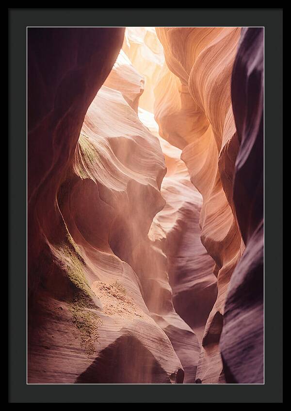 Golden Light Shaft In Antelope Canyon