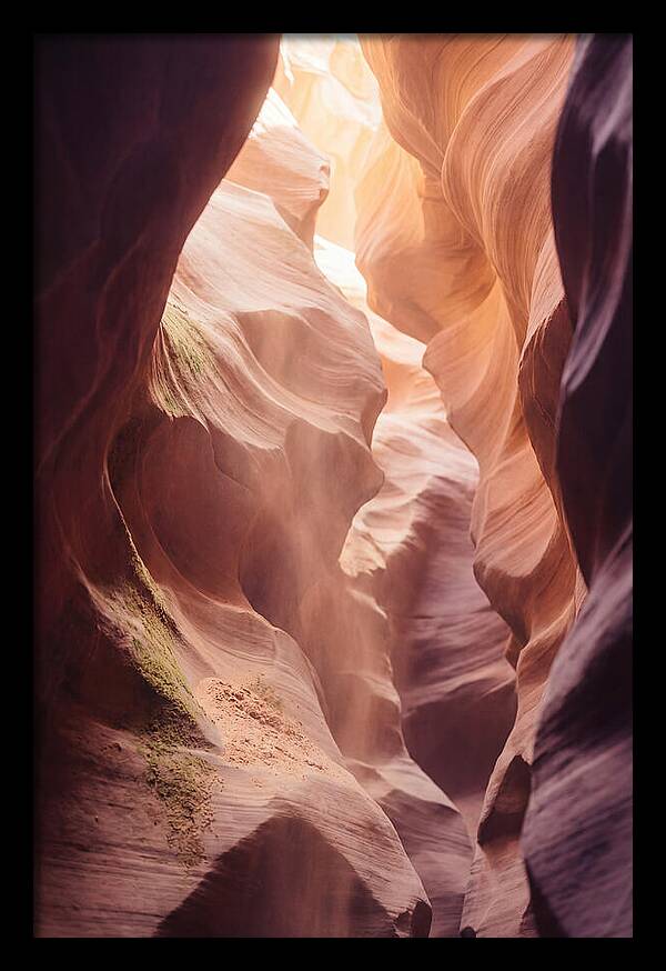 Golden Light Shaft In Antelope Canyon