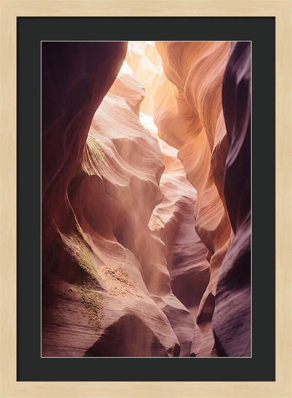 Golden Light Shaft In Antelope Canyon