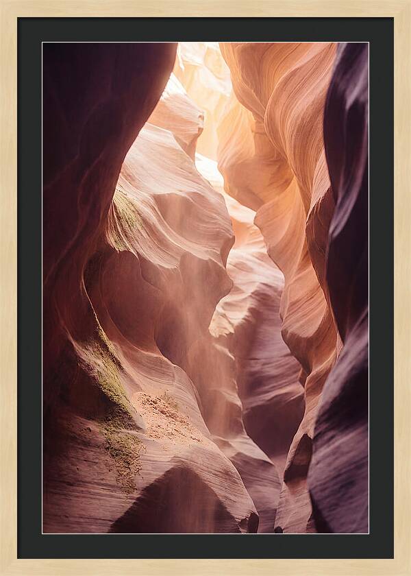 Golden Light Shaft In Antelope Canyon
