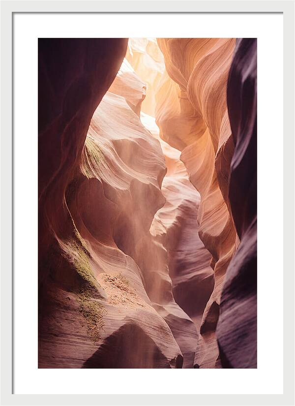 Golden Light Shaft In Antelope Canyon