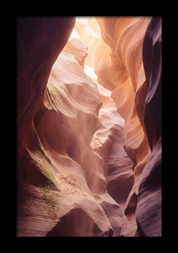 Golden Light Shaft In Antelope Canyon