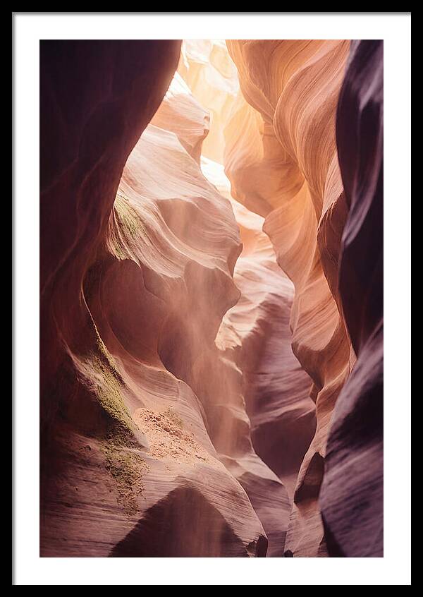 Golden Light Shaft In Antelope Canyon