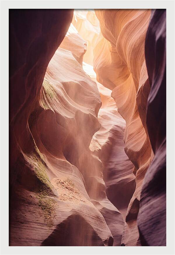 Golden Light Shaft In Antelope Canyon