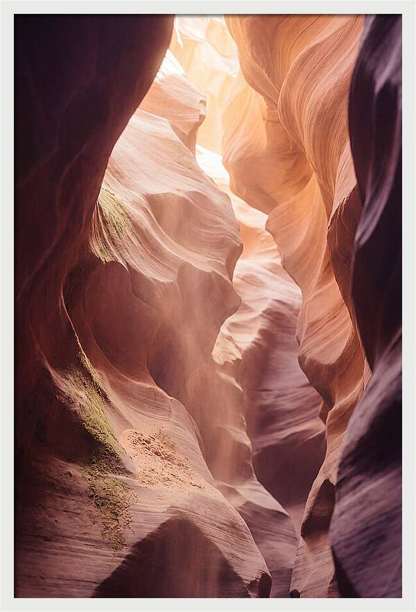 Golden Light Shaft In Antelope Canyon
