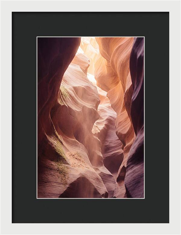 Golden Light Shaft In Antelope Canyon