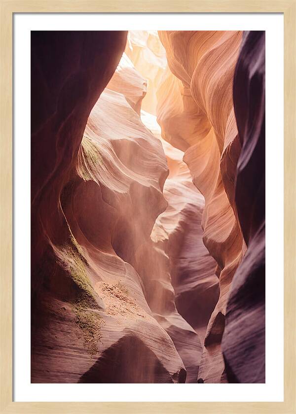 Golden Light Shaft In Antelope Canyon