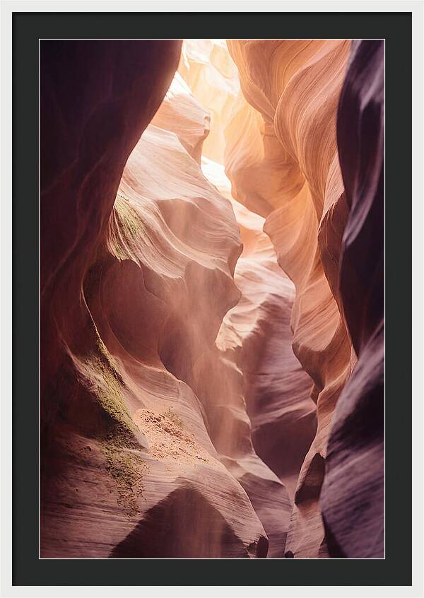 Golden Light Shaft In Antelope Canyon