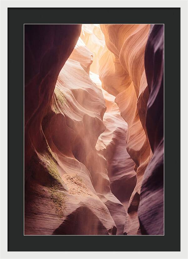 Golden Light Shaft In Antelope Canyon
