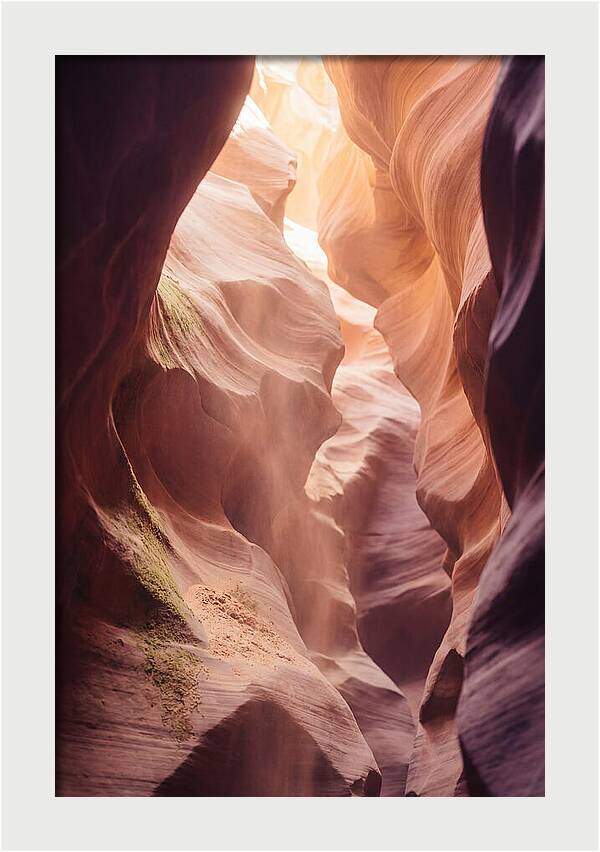 Golden Light Shaft In Antelope Canyon