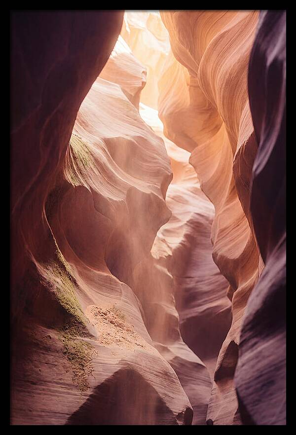 Golden Light Shaft In Antelope Canyon