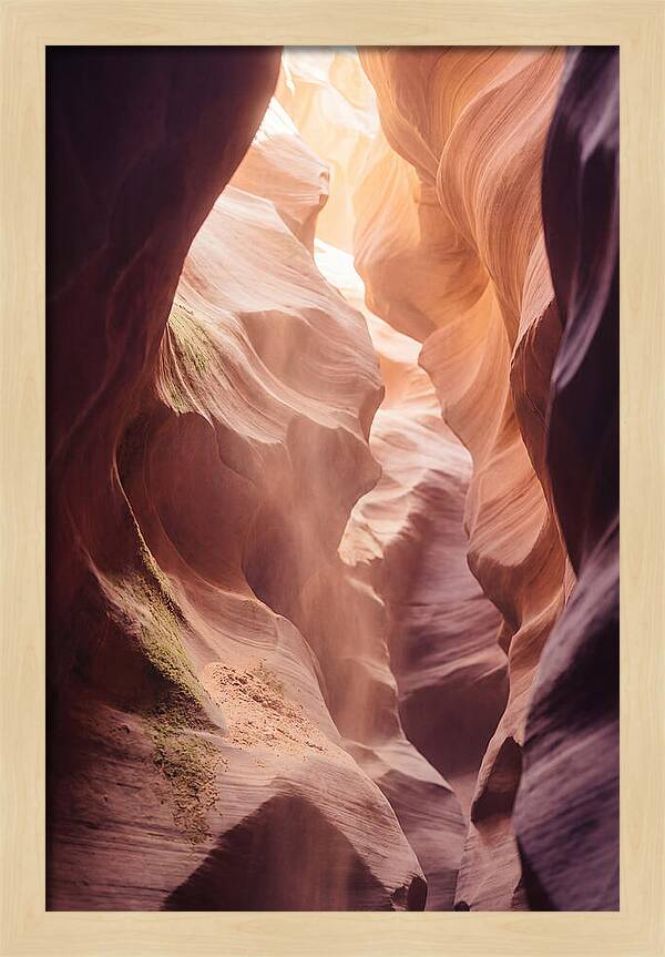 Golden Light Shaft In Antelope Canyon