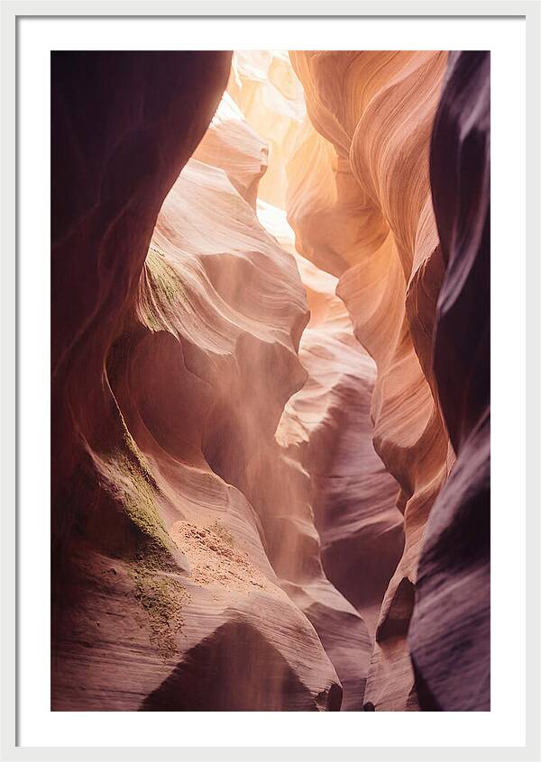 Golden Light Shaft In Antelope Canyon