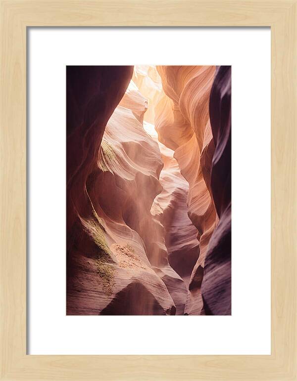 Golden Light Shaft In Antelope Canyon