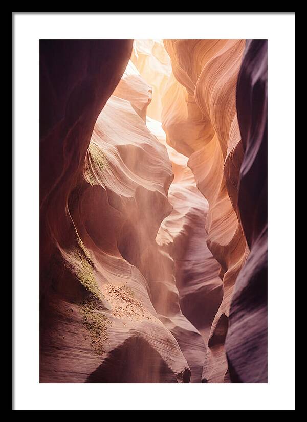 Golden Light Shaft In Antelope Canyon
