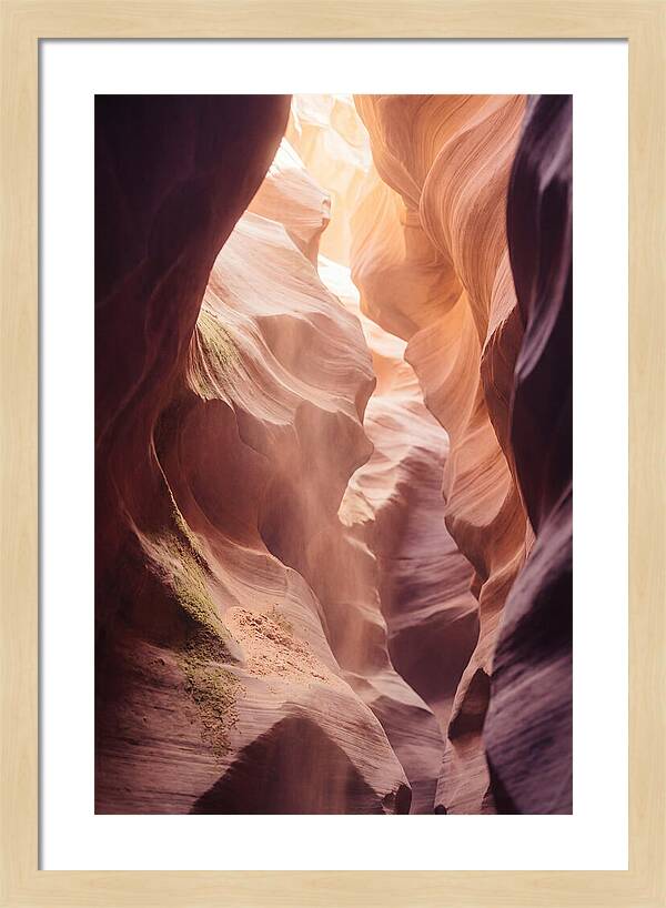 Golden Light Shaft In Antelope Canyon