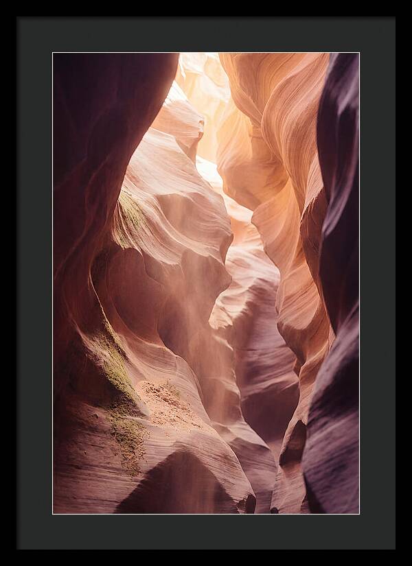 Golden Light Shaft In Antelope Canyon