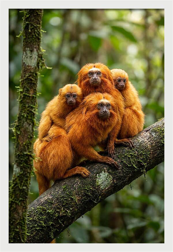 Golden Lion Tamarin Family