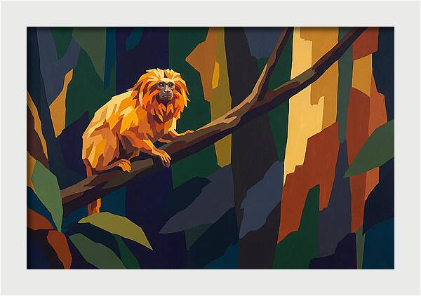 Golden Lion Tamarin In The Forest