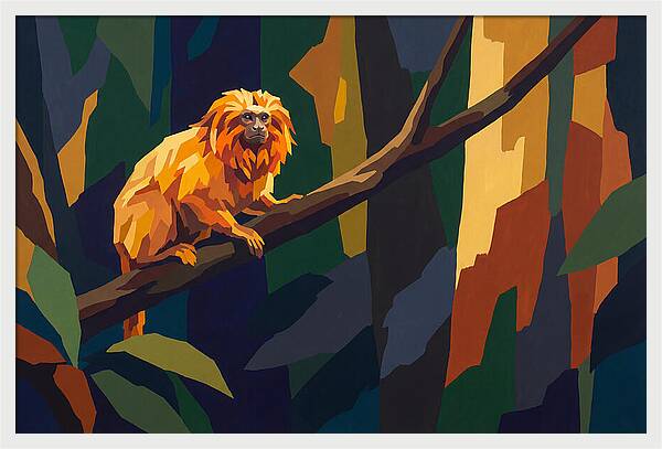 Golden Lion Tamarin In The Forest